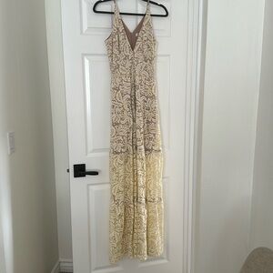 Dress the population long sleeveless dress